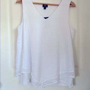 JM Collection white summer blouse